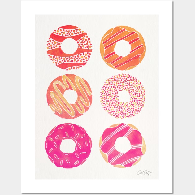 Donuts Pink Peach Wall Art by CatCoq